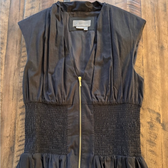 Anthropologie Black Midi Dress with Gold Zip. Size M - Picture 4 of 7